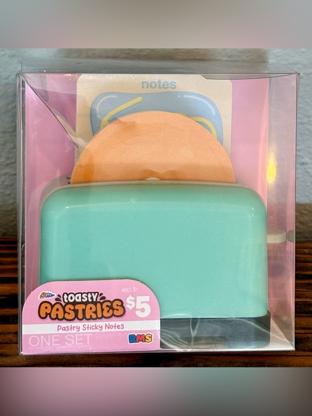 RMS “Toasty Pastries” Sticky Notes Set 🥯🥐, 200 pages + toaster desktop accessory